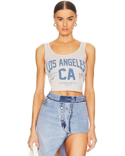 The Laundry Room TANK-TOP IN KARREE-FORM WELCOME TO LOS ANGELES - Blau