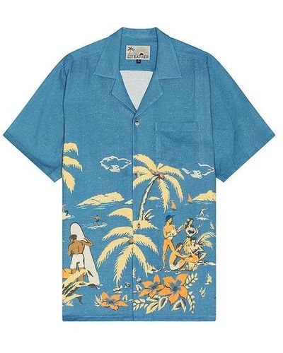 Bather Trippin' Beach Camp Shirt - Blue