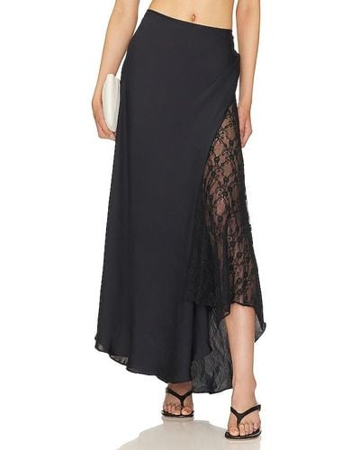 Free People X Revolve X Intimately Fp Make You Mine 1/2 Slip Skirt - Black