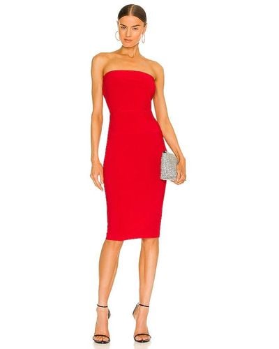 Norma Kamali Strapless Dress To Knee Dress - Red