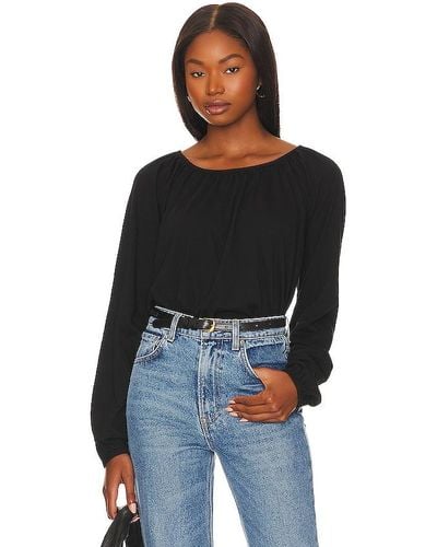 Bobi Cropped elasticated top - Negro