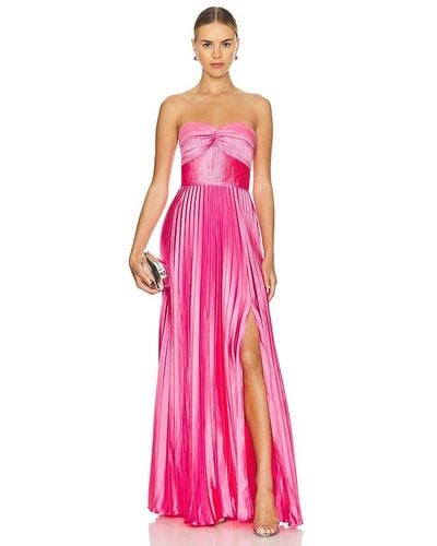 AMUR Stef Pleated Gown - Pink