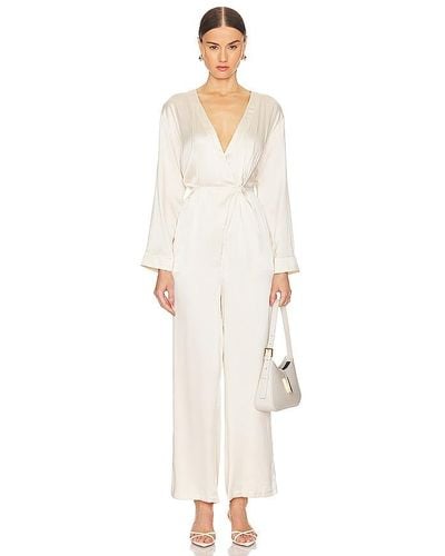 Lunya Silk Long Sleeve Jumpsuit - White