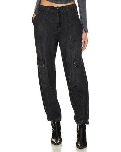 Hudson Jeans ドローストリングパラシュートパンツ - ブラック
