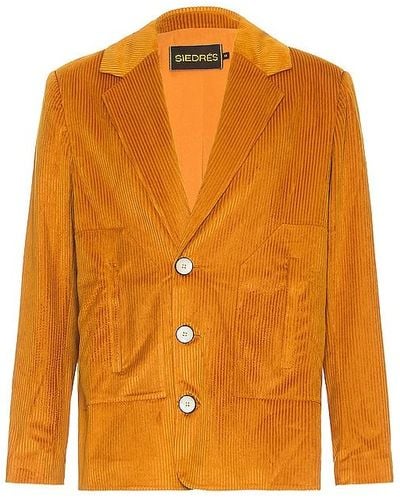 Siedres Corduroy Suit Jacket - Orange