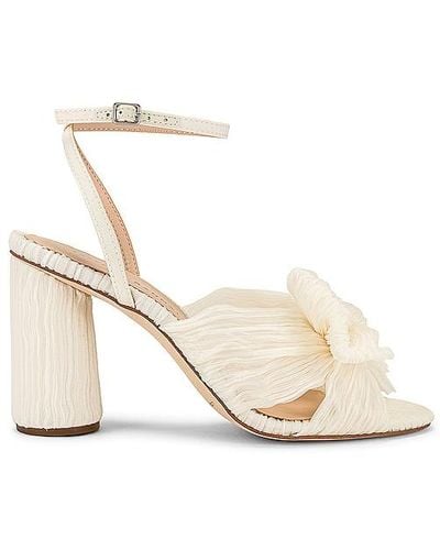 Loeffler Randall Camelia Faux Leather Knot Mule With Ankle Strap - White