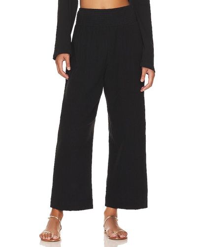 Seafolly Double Cloth Shirring Pant - Black