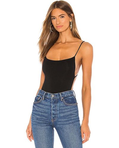 Indah Dna Solid String Back Bodysuit - Black