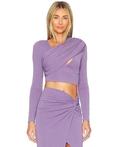 h:ours Cyn Crop Top - Purple