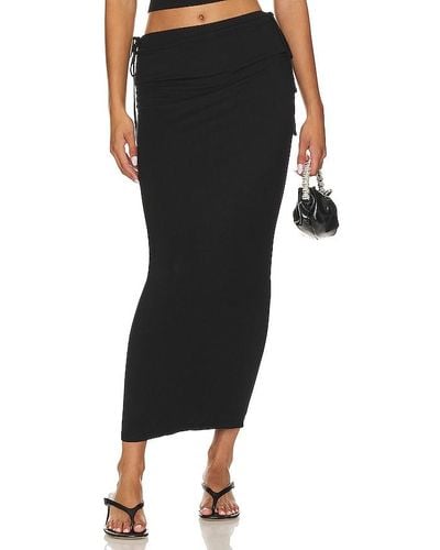 LPA Lorenza Cinched Maxi Skirt - Black