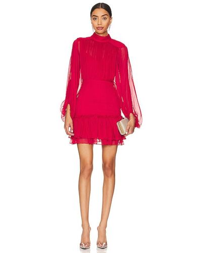 Shona Joy Leilani Long Sleeve Mini Dress - Red