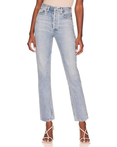 Agolde Riley High Rise Straight Crop. Size 24, 25, 26, 27, 28, 29, 30, 31, 32, 33, 34. - Blue