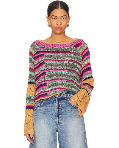 Free People STRICKPULLOVER BUTTERFLY - Grün