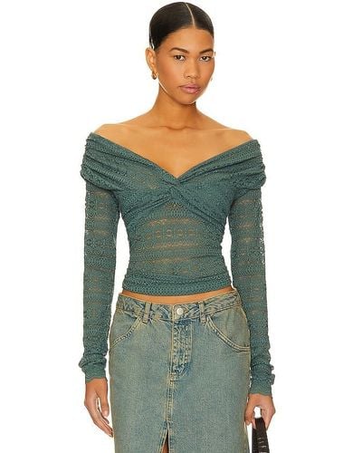 Free People Hold Me Closer Top - Green