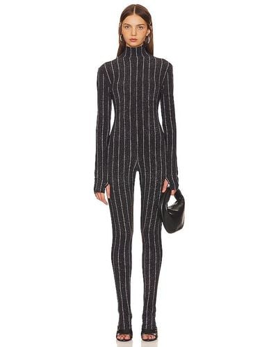Norma Kamali Long Sleeve Turtle Catsuit With Footie - Black