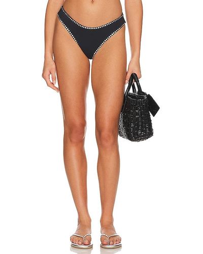 MILLY Cabana Heat Set Bikini Bottom - Black