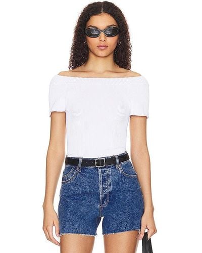 Free People X Intimately Fp Ribbed Seamless Off Shoulder Top - White