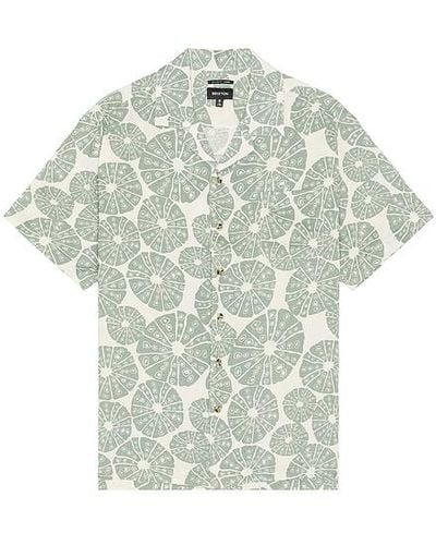 Brixton Bunker Slub Short Sleeve Camp Collar Shirt - Multicolour
