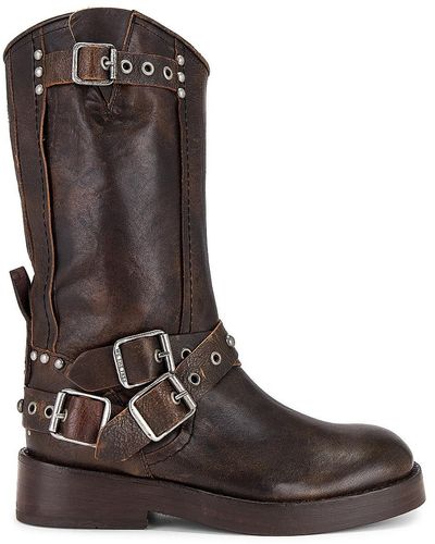 Free People X We The Free Janey Engineer Boot In Chocolate - ブラウン