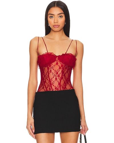 Free People X Intimately Fp If You Dare Bodysuit In Cranberry - Red