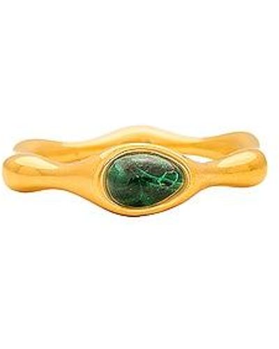Missoma Green Malachite Organic Shape Ring - Metallic