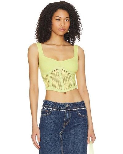 h:ours Seraphina Mesh Corset Top - Blue