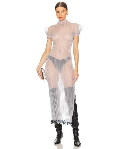 Ph5 Vestido Transparente Erica En Color Gris Talla En Beacon - Blanco