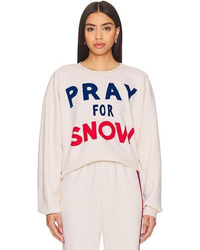 Aviator Nation Pray For Snow Crewneck Sweatshirt - Red