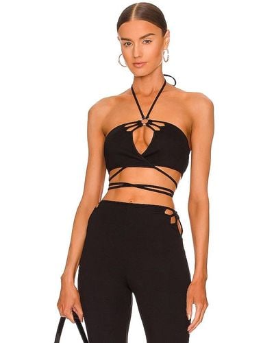 h:ours Olivia crop top - Negro