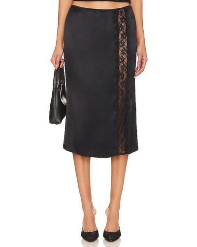 MAJORELLE Maura Midi Skirt - Black