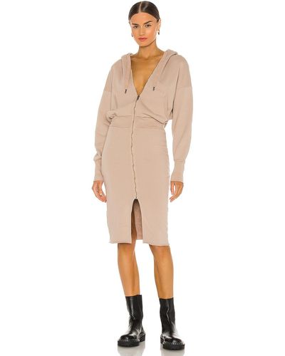 NSF Luq Hooded Zip Dress - Natural