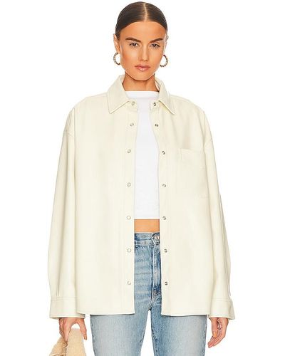 WeWoreWhat Faux Leather Overshirt - White