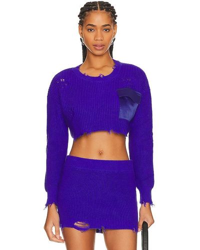 SER.O.YA Cropped Devin Sweater - Purple