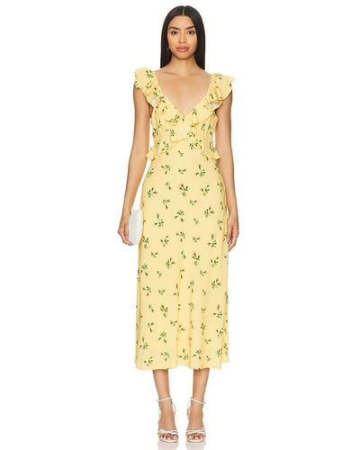 Kitri Rosemary Midi Dress - Yellow