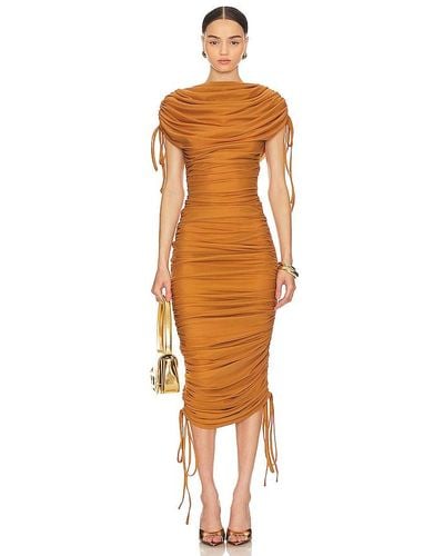 Andrea Iyamah Ratu Midi Dress - Orange