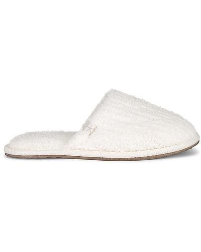 Barefoot Dreams SLIPPERS COZYCHIC RIBBED SLIPPER - Blanc