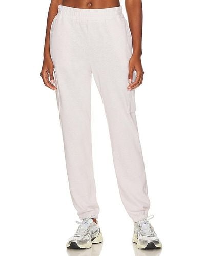 Monrow Supersoft Fleece Cargo Joggers - White