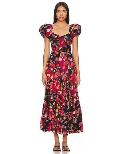 Free People Maxivestido sundrenched - Rojo