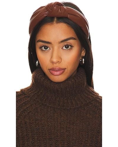 Lele Sadoughi Faux Leather Knotted Headband - Brown