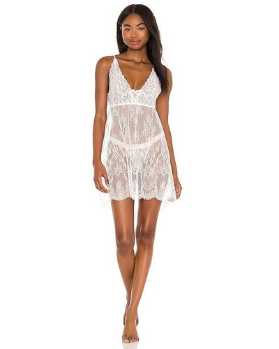 Hanky Panky Victoria Lace Chemise With G-String - White