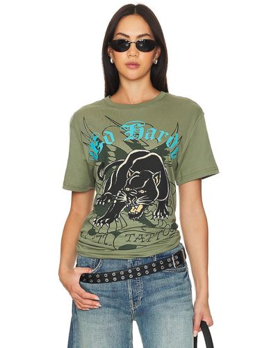 Ed Hardy Crouching Panther Tシャツ - グリーン