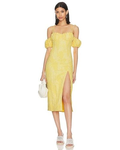 Camila Coelho Clemence Midi Dress - Yellow