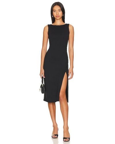Susana Monaco High Slit Sleeveless Dress - Black
