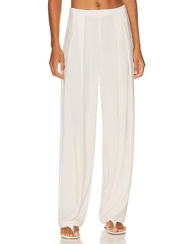 Norma Kamali Tapered Pleated Trouser - White