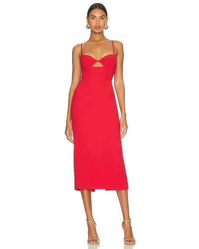 Bardot Vienna Midi Dress - Red
