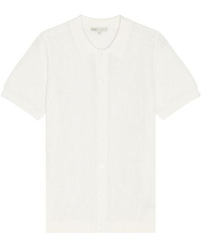 Onia Crochet Knit Button Up Shirt - White