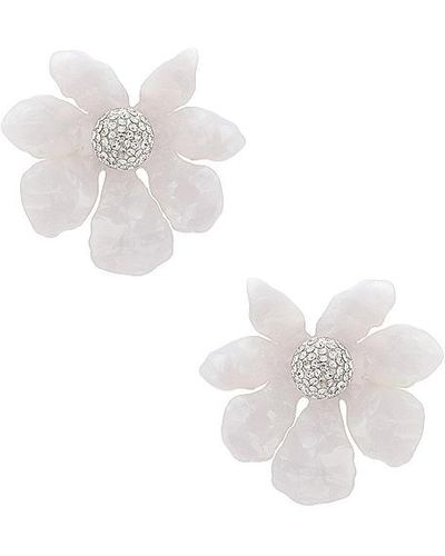 Lele Sadoughi Wildflower Button Earrings - White