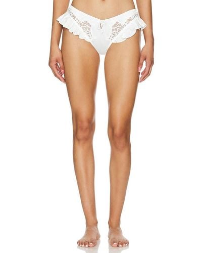 For Love & Lemons Butterfly Lace Ruffle Cheeky Panty - White