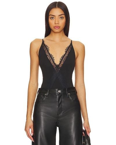 Skin Lace Bodysuit - Black