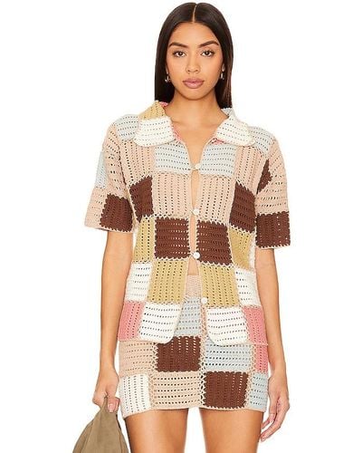 She Made Me Edith Patchwork Shirt - Multicolor